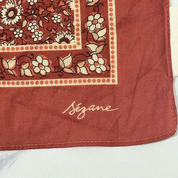 SOLD NWOT Sezane Floral Square Scarf Terry Cotton French Girl Parisian Chic - Picture 11 of 11